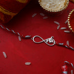 Load image into Gallery viewer, Bhai Infinity 925 Silver Rakhi with Red Thread for Brother
