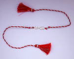Load image into Gallery viewer, Infinity Bhai 925 Silver Rakhi for Brother with Red Thread Tassel
