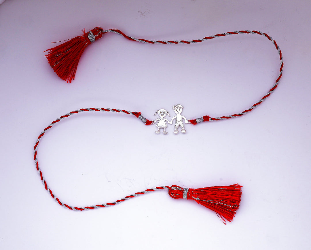 Brother Sister 925 Silver Charm Rakhi for Raksha Bandhan