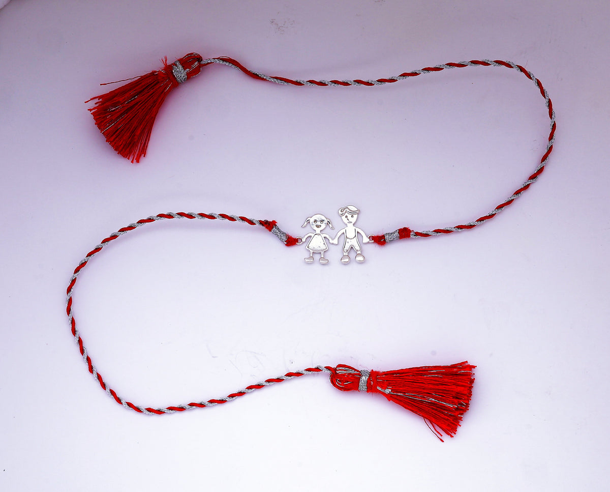 Brother sister 925 silver charm rakhi for raksha bandhan