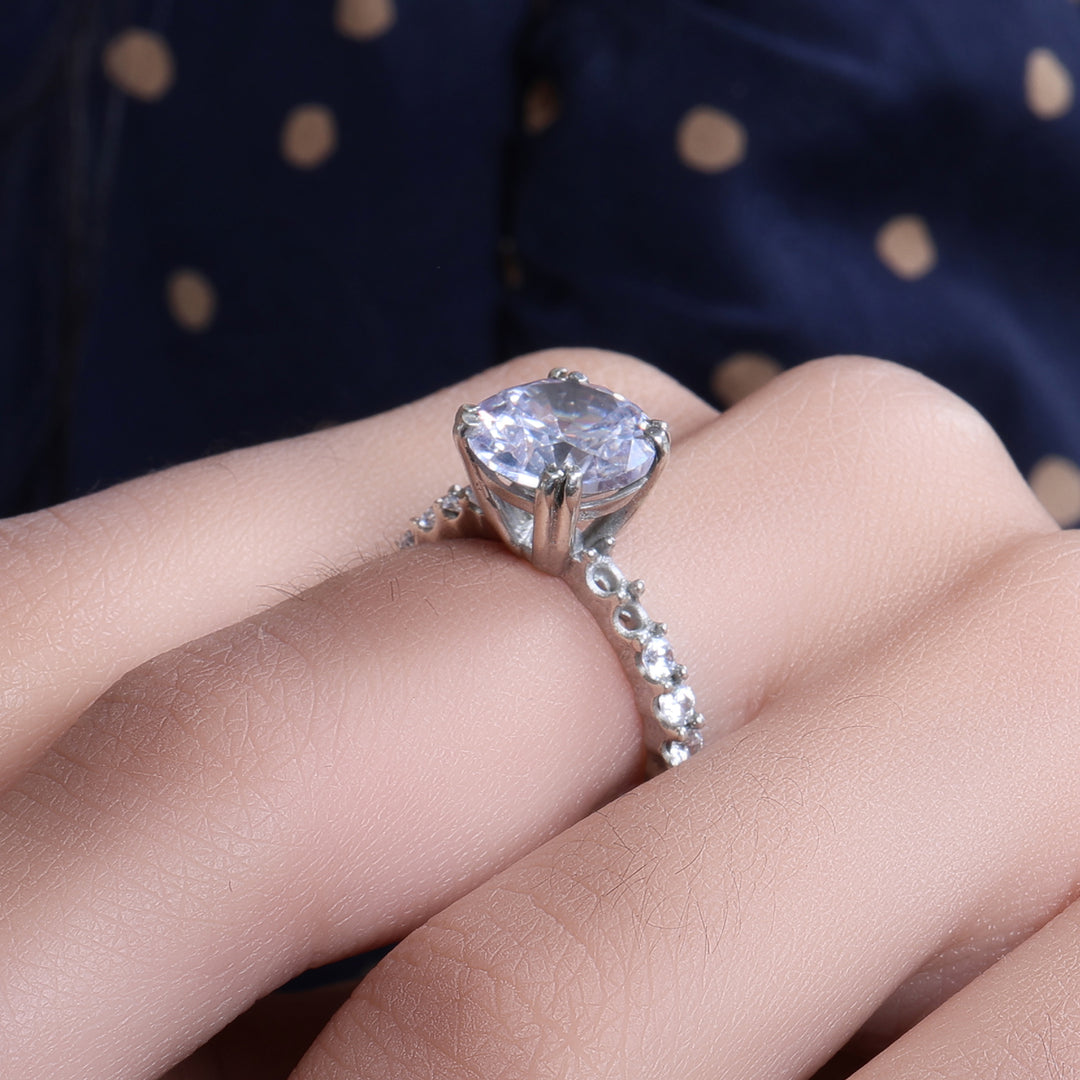 925 Silver Cubic Zirconia Ring for Women | Engagement Ring| High Polish