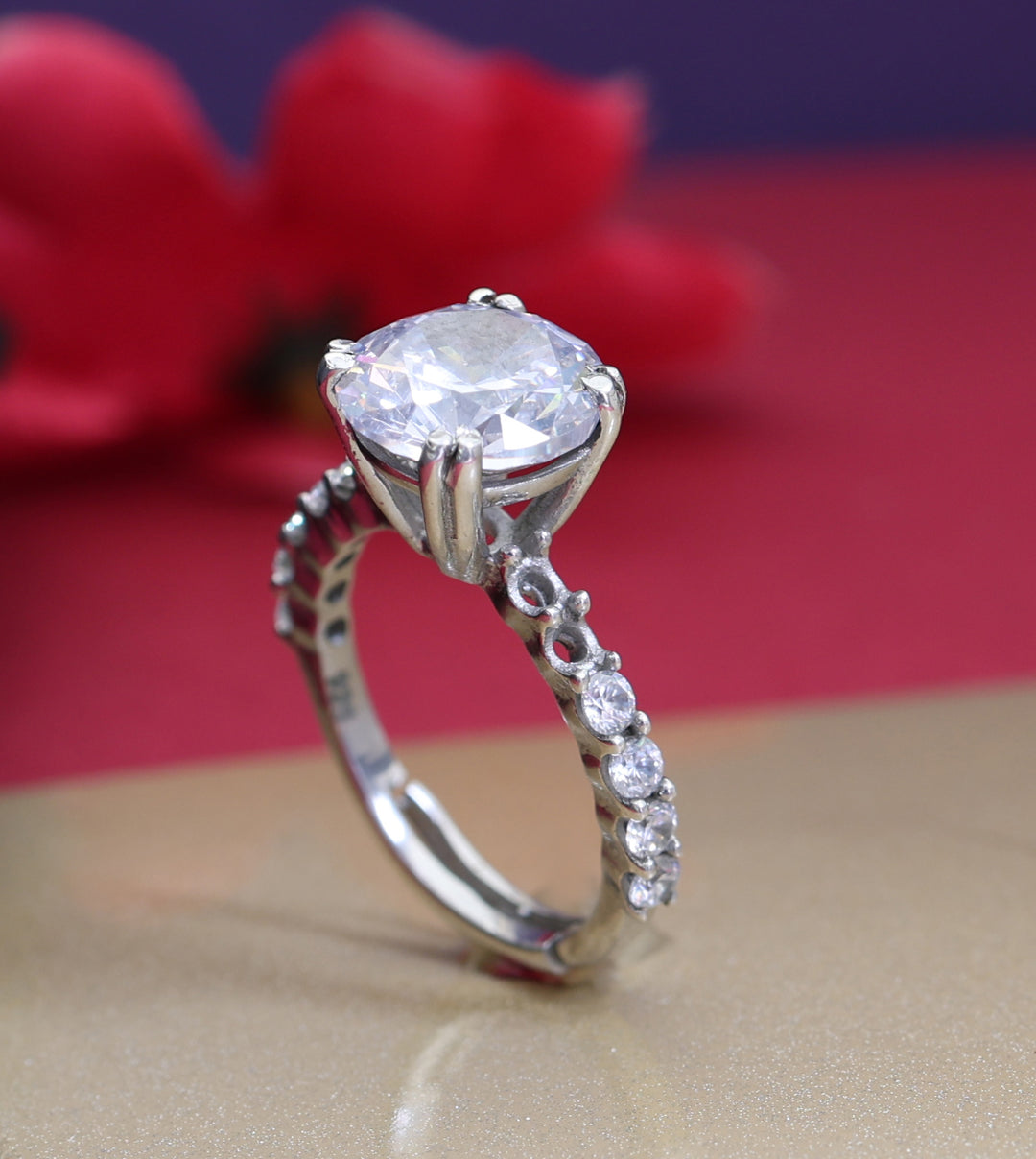 925 Silver Cubic Zirconia Ring for Women | Engagement Ring| High Polish