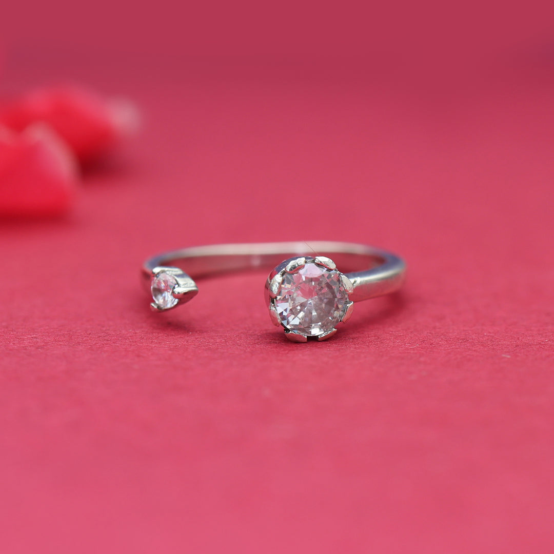 925 Silver Open Ring with Cubic Zirconia | Women's Jewelry