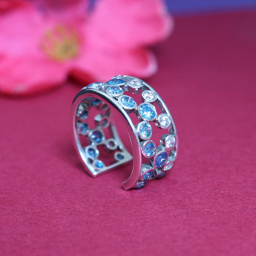925 Silver Blue Topaz Ring for Women | Gemstone Jewelry