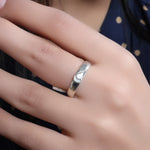 Load image into Gallery viewer, Adjustable Silver Ring with CZ Stone | Women's Jewelry Gift
