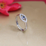 Load image into Gallery viewer, 925 Silver Evil Eye Ring with Blue Gemstone for Women
