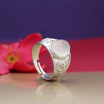 Load image into Gallery viewer, Silver Adjustable Ring with Oval Gemstone for Women | Gift Jewelry
