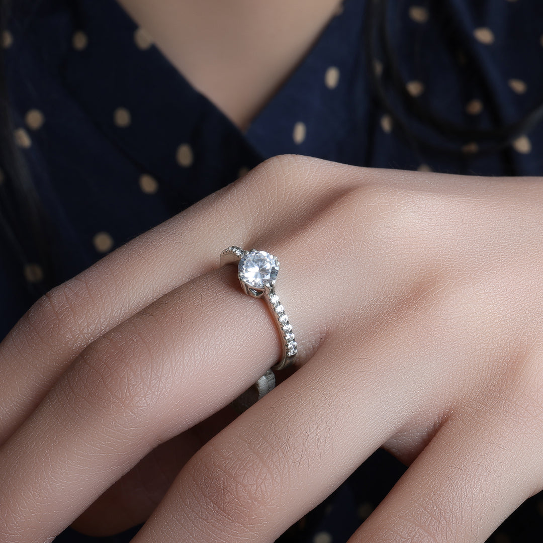 925 Silver Cubic Zirconia Ring for Women | Engagement Ring