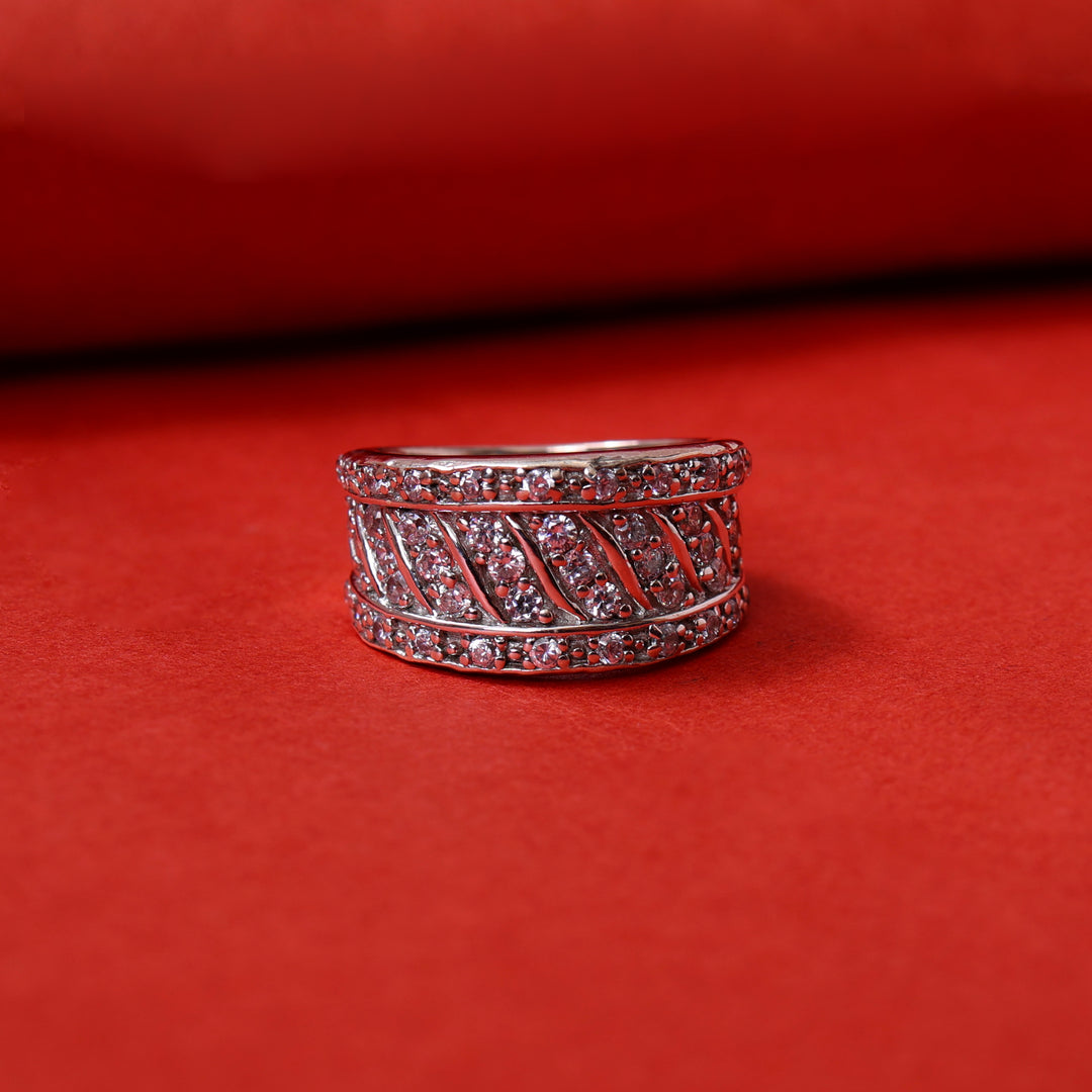 Silver Diamond Ring for Women | Anniversary Gift