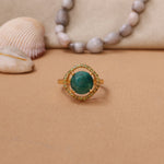 Load image into Gallery viewer, gold plating Ring with Green Gemstone for Women | Statement Ring
