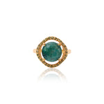 Load image into Gallery viewer, gold plating Ring with Green Gemstone for Women | Statement Ring
