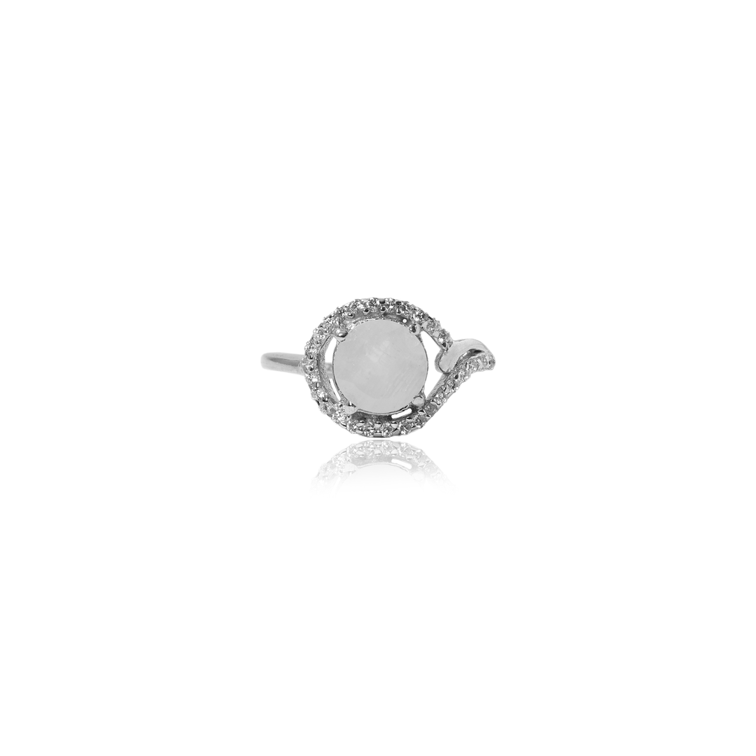 925 Silver Pink Moonstone Ring for Women | Gift Jewelry
