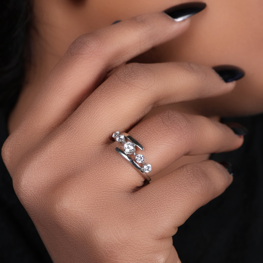 Silver Cubic Zirconia Ring for Women | Elegant Jewelry