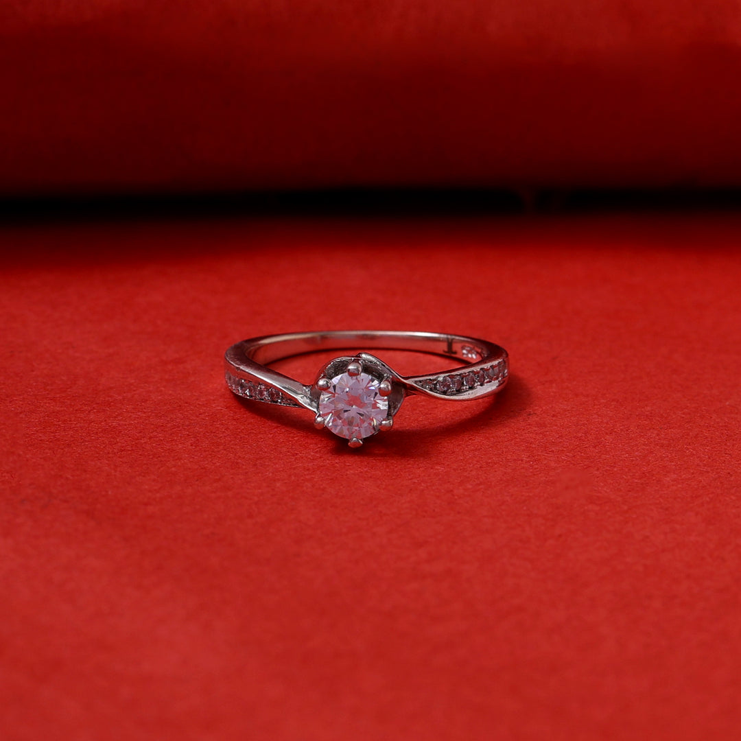 Silver Solitaire Engagement Ring for Women | Gift Idea