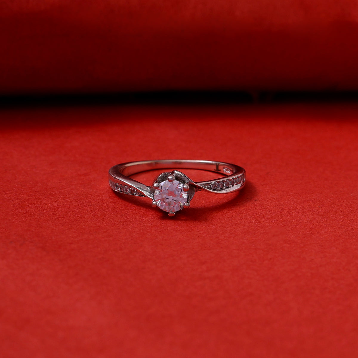 Silver solitaire engagement ring for women | gift idea