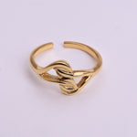 Load image into Gallery viewer, Gold Plated Open Ring with Intertwined Leaf Motif for Women
