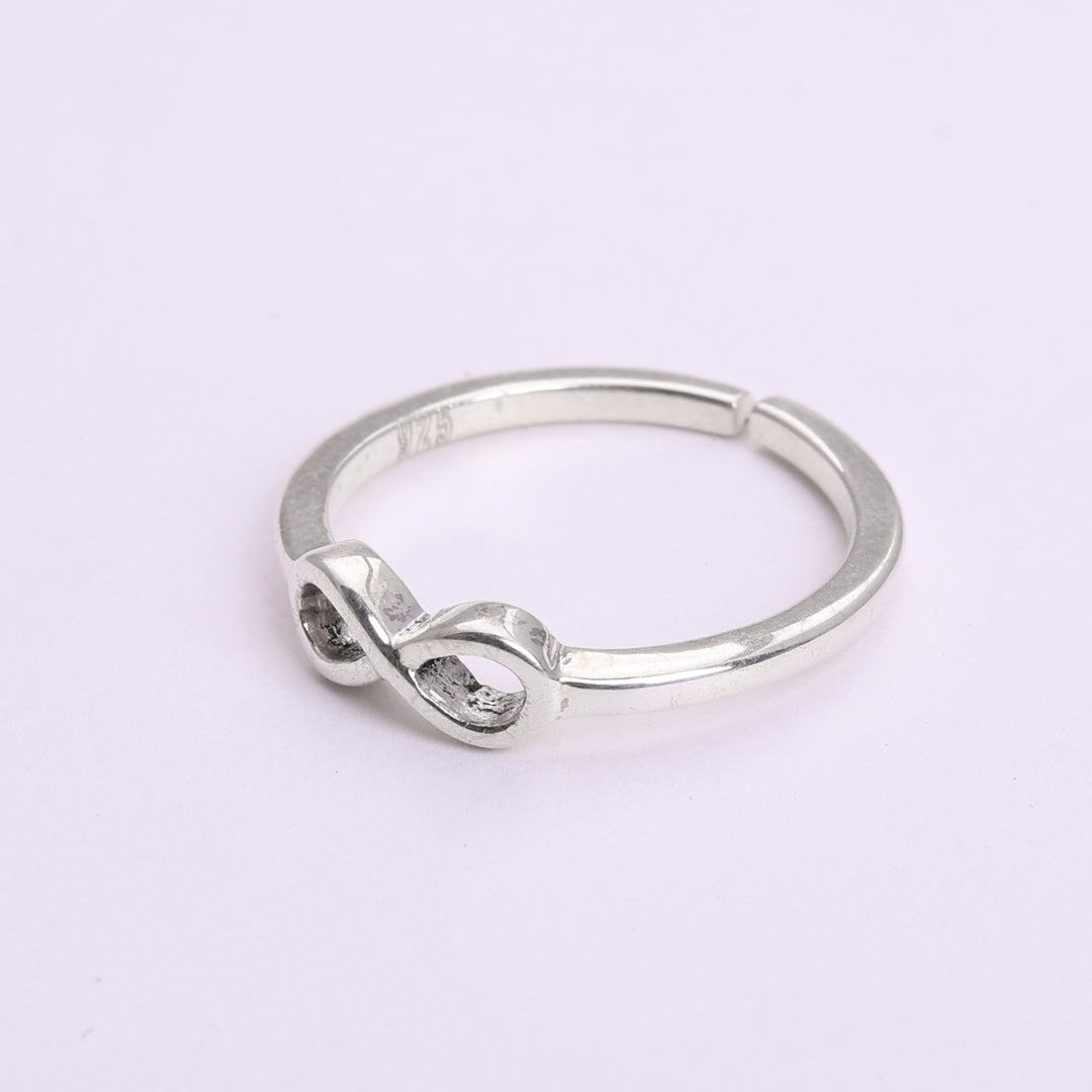 925 Sterling Silver Infinity Adjustable Ring for Women | Minimalist Band