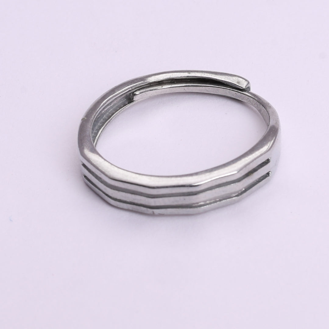 Sterling Silver Triple Stripe Wave Ring | Daily Wear Band