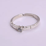 Load image into Gallery viewer, Sterling Silver Adjustable Solitaire Diamond Accent Ring for Women
