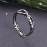 Load image into Gallery viewer, 925 Sterling Silver Infinity Bypass Ring with Clear Stones
