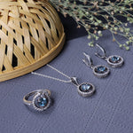 Load image into Gallery viewer, 925 Silver Blue Topaz Jewelry Set | Women's Gift
