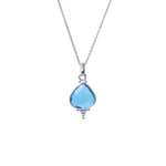 Load image into Gallery viewer, 925 Silver Blue Topaz Teardrop Earrings &amp; Necklace Set | Gift for Her
