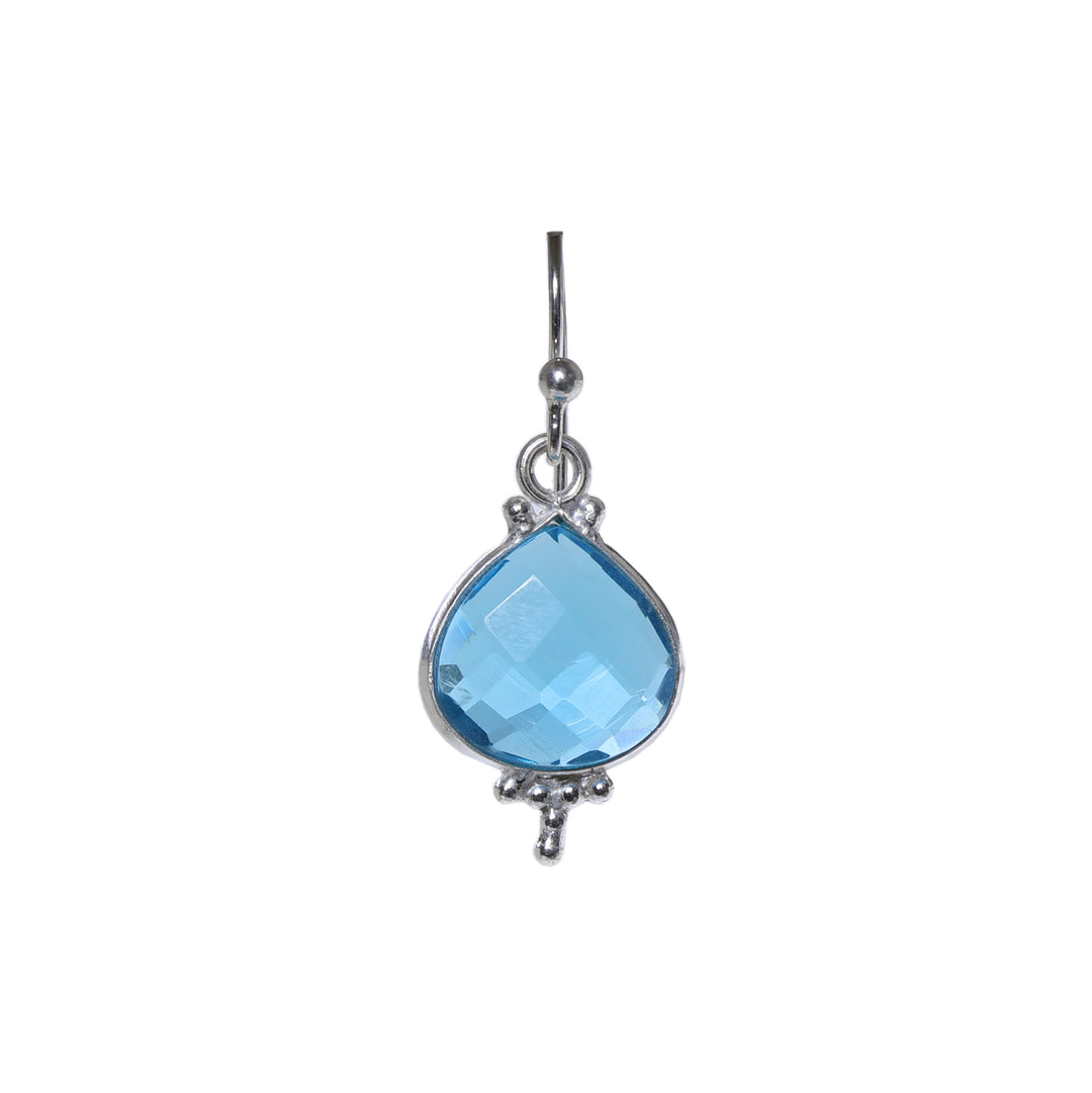 925 Silver Blue Topaz Teardrop Earrings & Necklace Set | Gift for Her