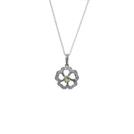 Load image into Gallery viewer, 925 Silver Flower Jewelry Set with Green Gemstone | Gift for Her
