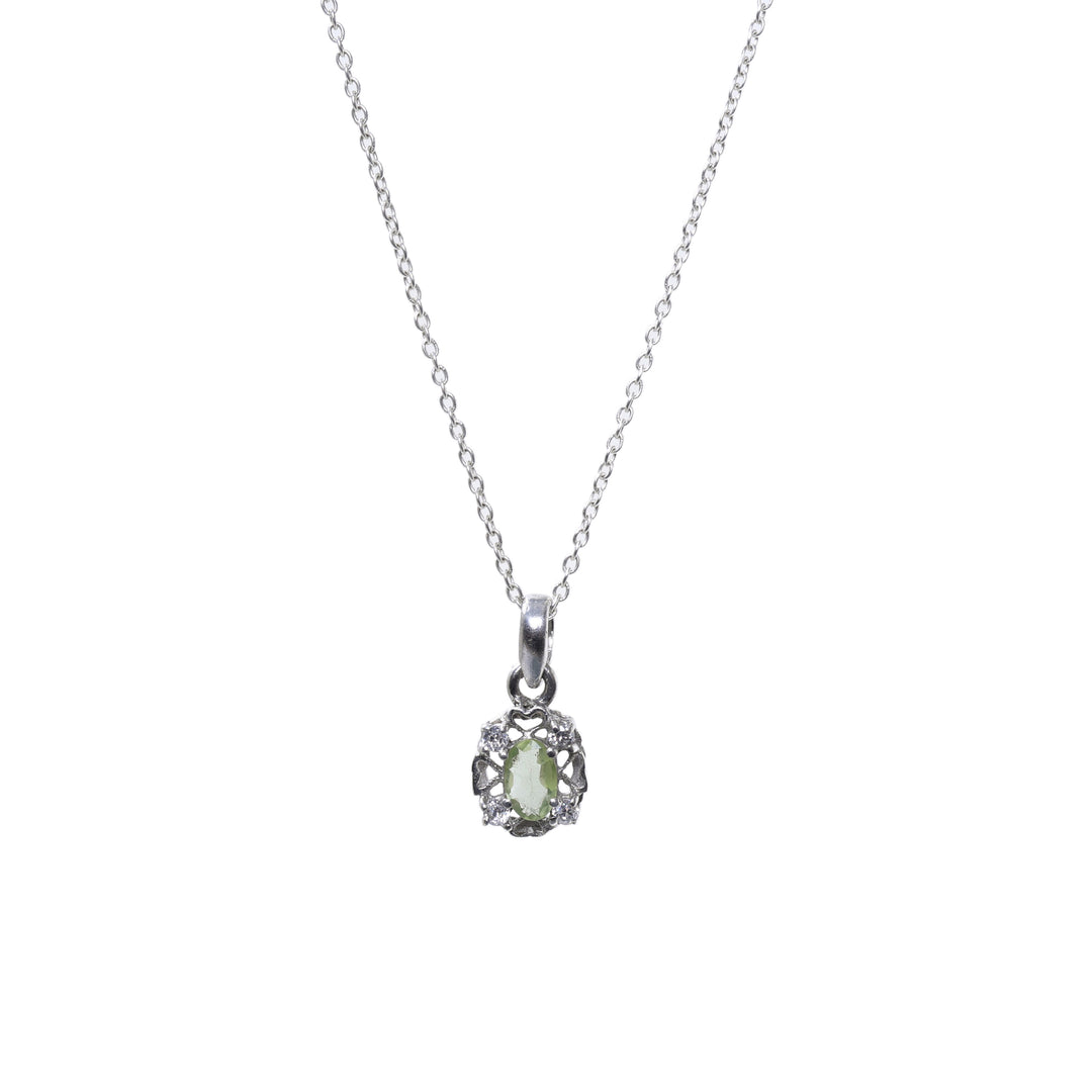 925 Silver Peridot Jewelry Set | Earrings & Necklace | Gift