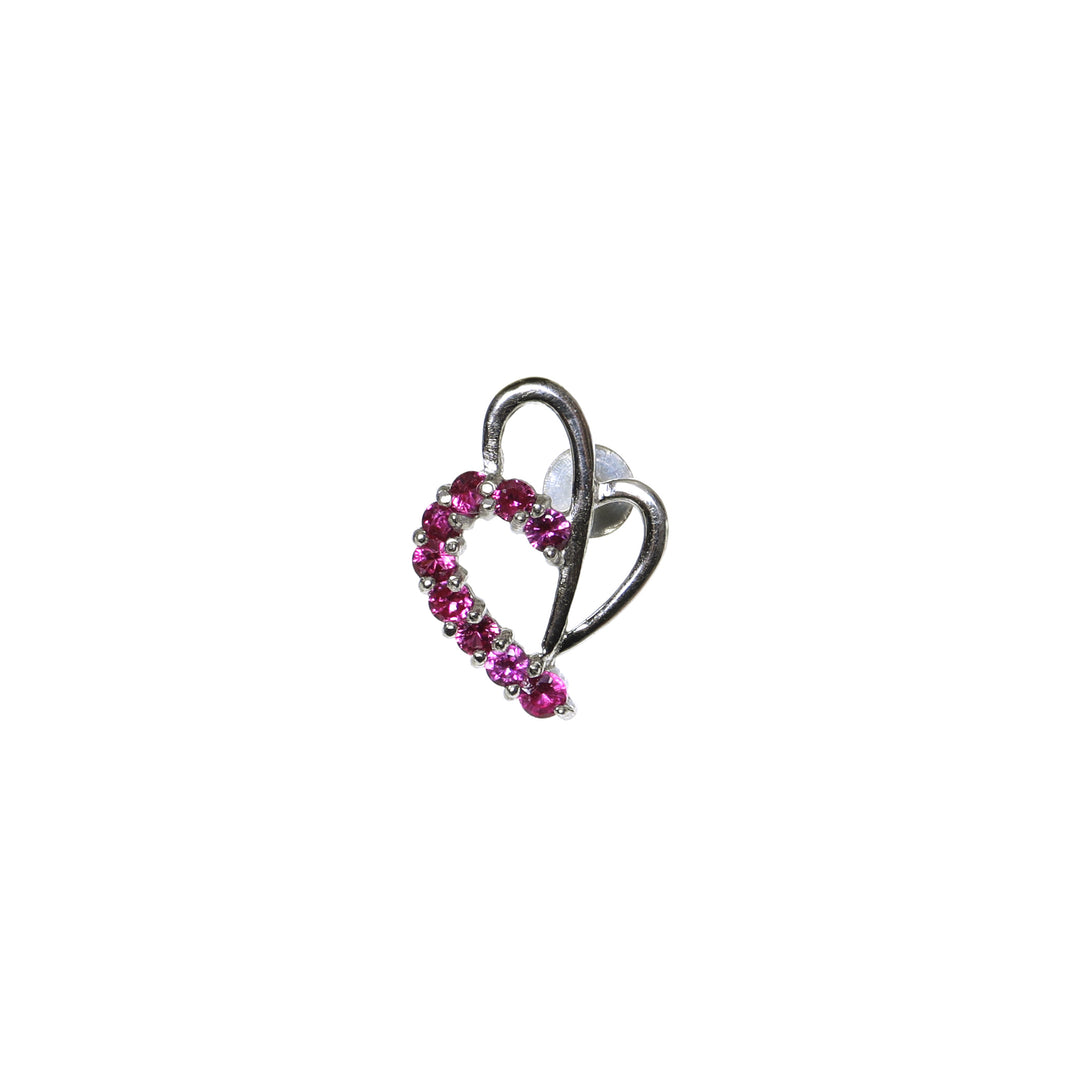 925 Silver Heart Earrings & Necklace Set | Ruby Jewelry for Women