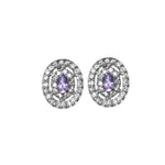 Load image into Gallery viewer, 925 Silver Amethyst Jewelry Set | Stud Earrings, Pendant, Ring
