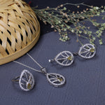 Load image into Gallery viewer, 925 Silver Citrine Jewelry Set | Leaf Design | Gift for Her
