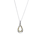 Load image into Gallery viewer, 925 Silver Teardrop Earrings &amp; Pendant Set | Yellow Gemstone

