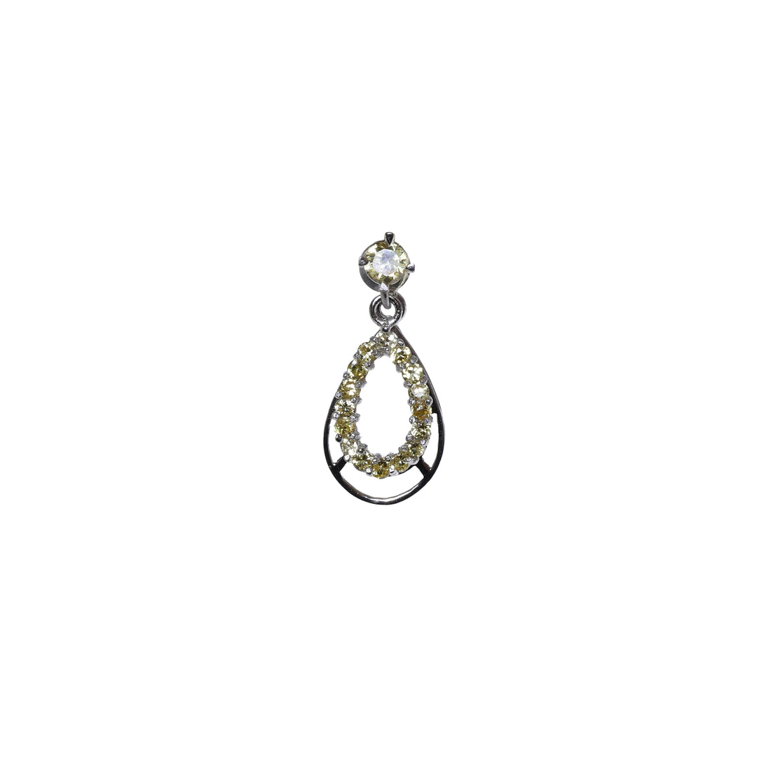 925 Silver Teardrop Earrings & Pendant Set | Yellow Gemstone