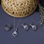 Load image into Gallery viewer, 925 Silver Diamond Set (Earrings, Necklace, Ring) | Women's Jewelry
