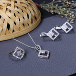 Load image into Gallery viewer, 925 Silver Diamond Set (Earrings, Necklace, Ring) | Women's Jewelry
