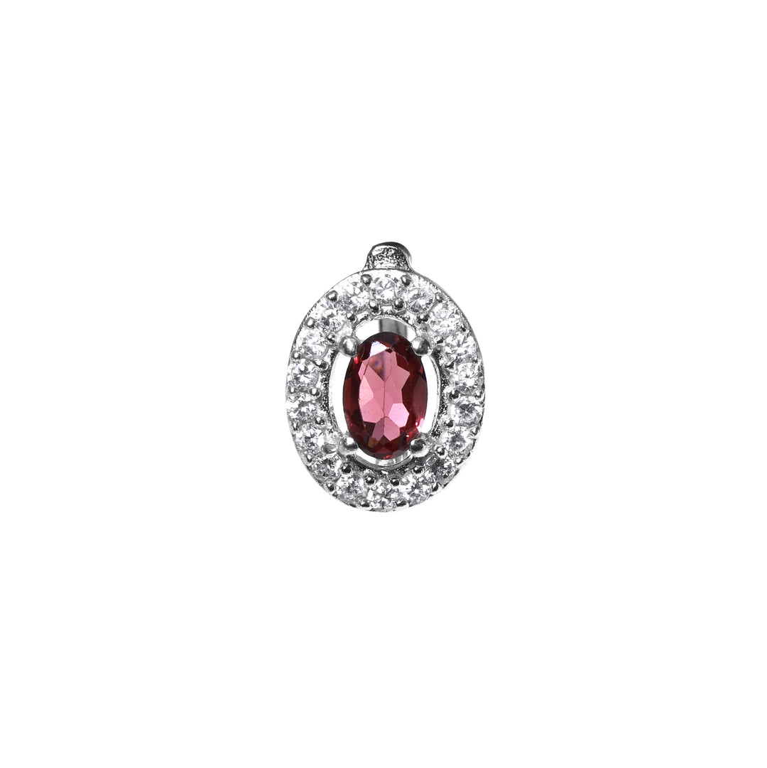 Silver Ruby Jewelry Set | Earrings, Necklace, Ring | Gift
