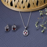 Load image into Gallery viewer, 925 Silver Garnet Jewelry Set | Women's Gift | Bridal Set
