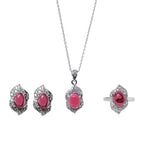 Load image into Gallery viewer, 925 Silver Pink Gemstone Jewelry Set for Women | Gift
