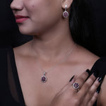 Load image into Gallery viewer, 925 Silver Ruby Jewelry Set | Earrings, Necklace &amp; Ring for Women
