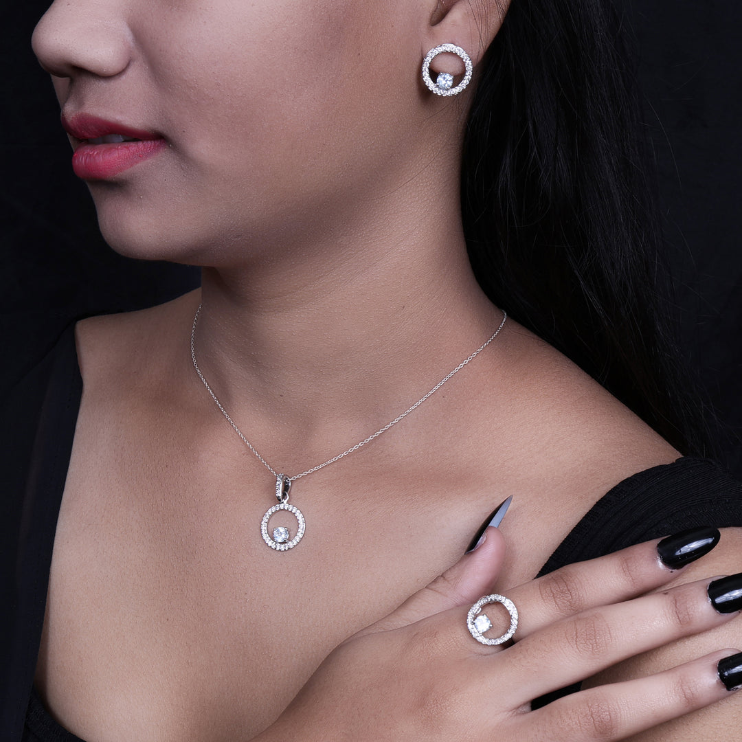 925 Silver Blue Gemstone Jewelry Set for Women | Gift Idea