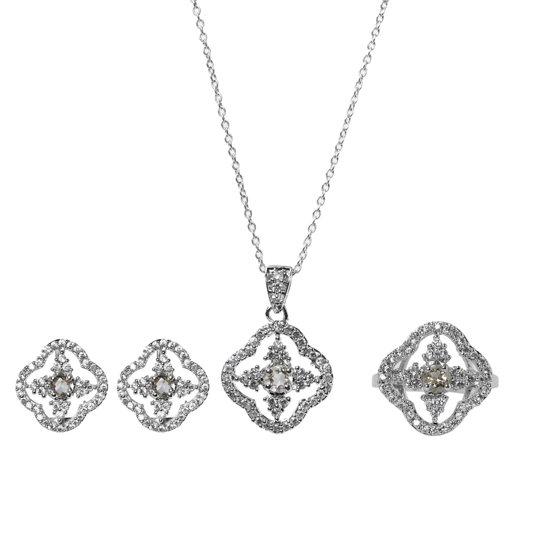 925 Silver Cubic Zirconia Jewelry Set | Women's Gift