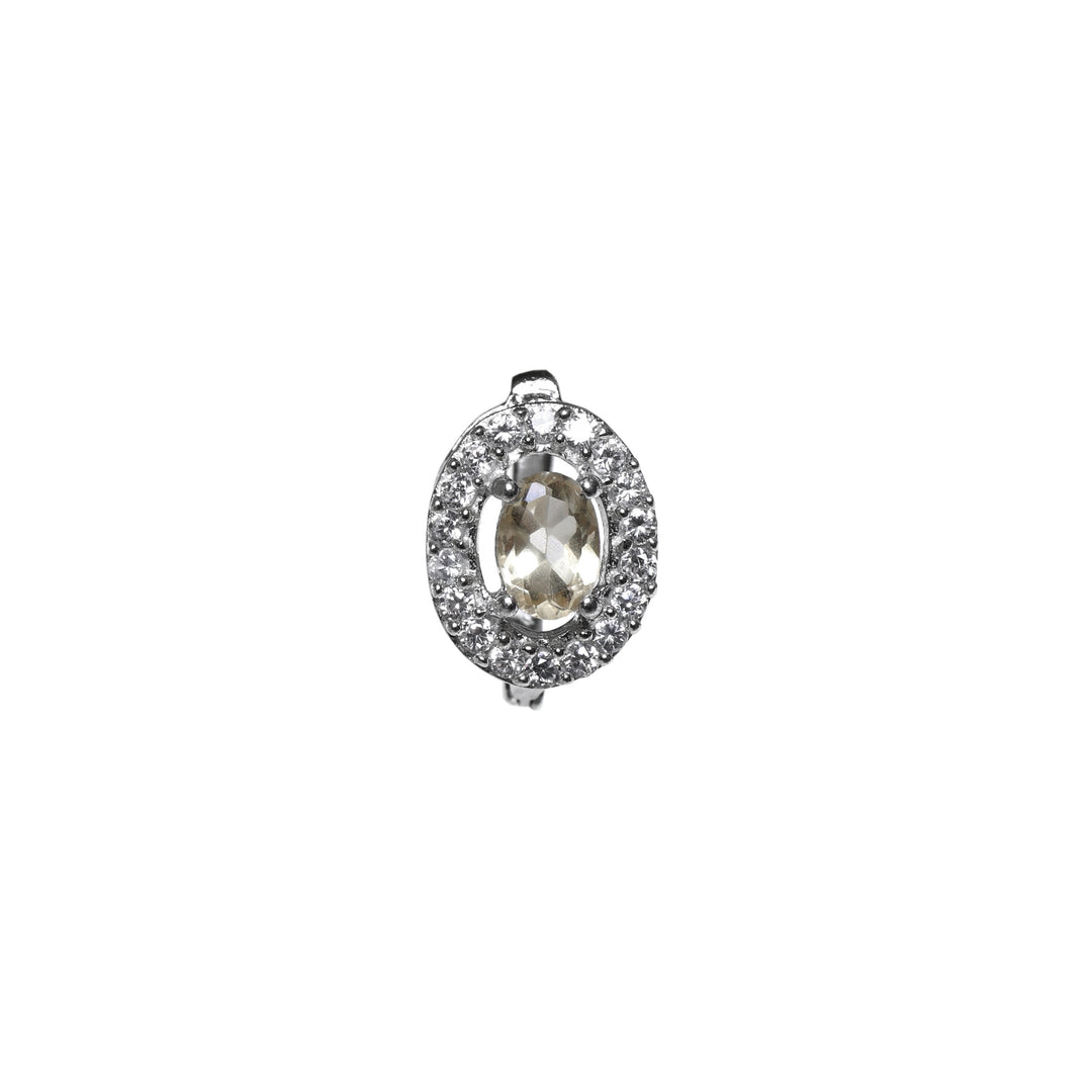 Silver Citrine Jewelry Set | Earrings, Pendant, Ring for Women