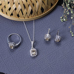 Load image into Gallery viewer, Silver Citrine Jewelry Set | Earrings, Necklace &amp; Ring for Women
