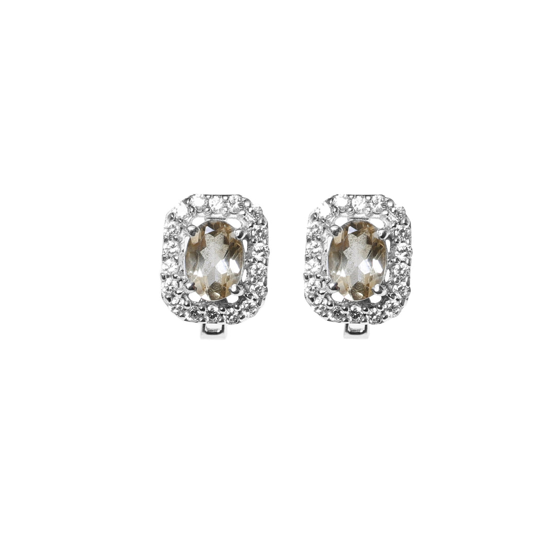 Silver Citrine Jewelry Set | Earrings, Necklace & Ring for Women