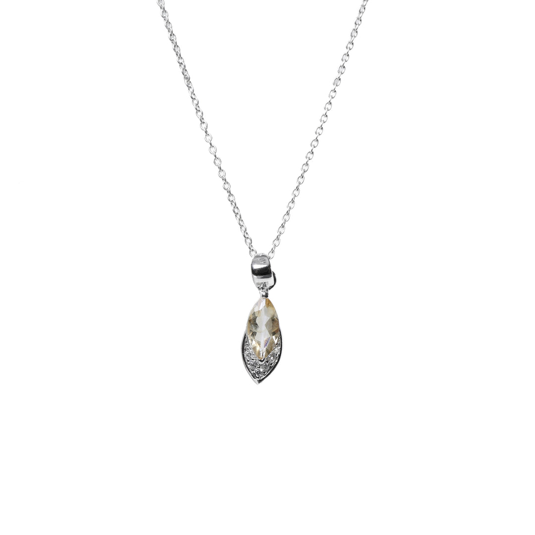 Silver Citrine Jewelry Set: Earrings, Necklace, Ring | Gift Set