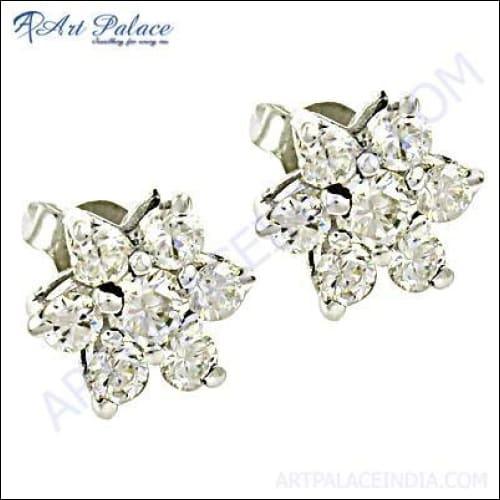 Hand Finished Earring Cubic Zirconia 925 Silver Earring 