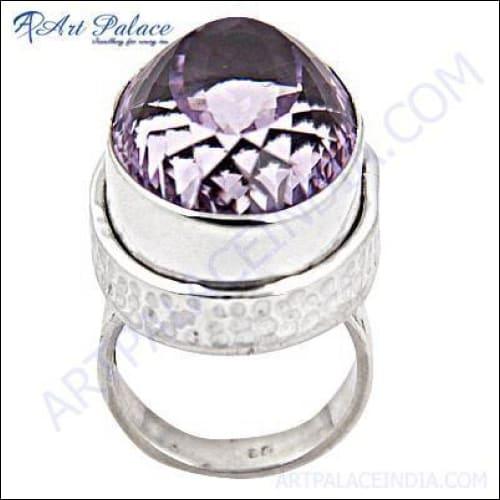Amethyst Zircon Dazzling Gemstone Silver Ring Handmade Ring 925 Silver Ring
