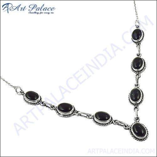 Gorgeous Necklace Black Onyx Silver Necklace 925 Silver Necklace