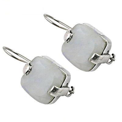 Rainbow Moonstone Silver Earring 925 Silver Earring Energy Gemstone Earring